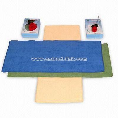 Spa Towel with Velour Finish and Flat Stitched Hem