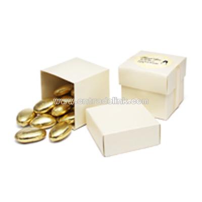 Square Favor Boxes - Ivory Shimmer
