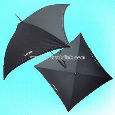 Square Umbrella with Rubber Hook Handle for Adults