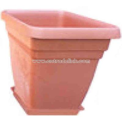 Square plastic potting vase
