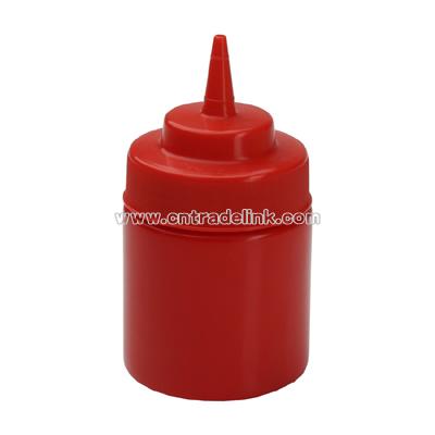 Squeeze bottle wide mouth 8 ounce red plastic