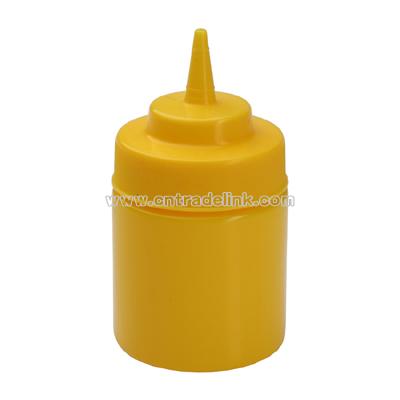 Squeeze bottle wide mouth 8 ounce yellow plastic