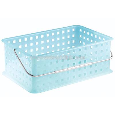 Stackable Plastic Storage Basket - Water Blue