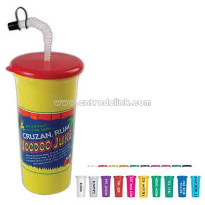 Stadium cup with lid and straw