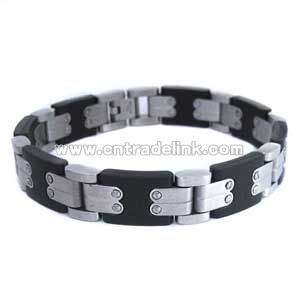 Stainless Steel Bracelet with PVC link