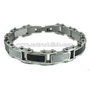 Stainless Steel Bracelets with carbon fibre