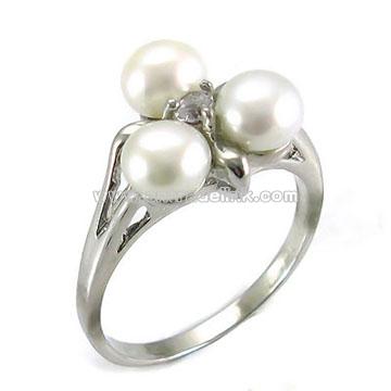 Stainless Steel Pearl Ring