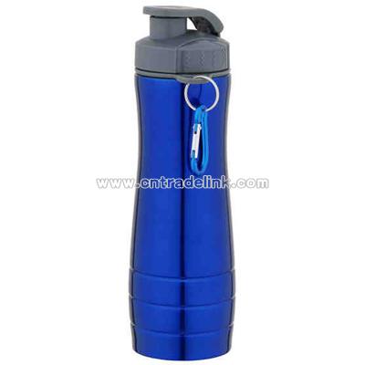 Stainless steel bottle with metal carabiner