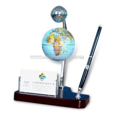 Stationary Set Desktop Pen Holder with Levitated Globe