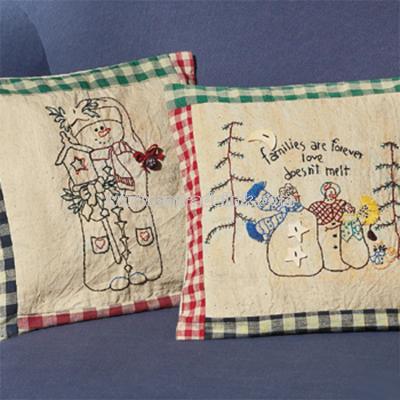 Stitched Snowmen Pillows