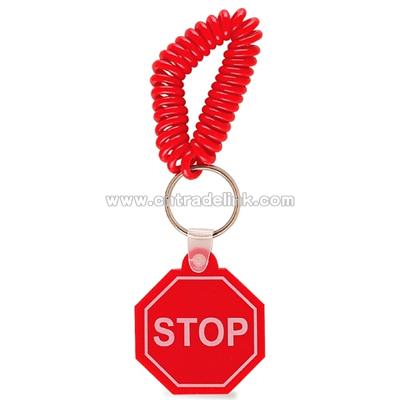 Stop Sign Keychain on Coil