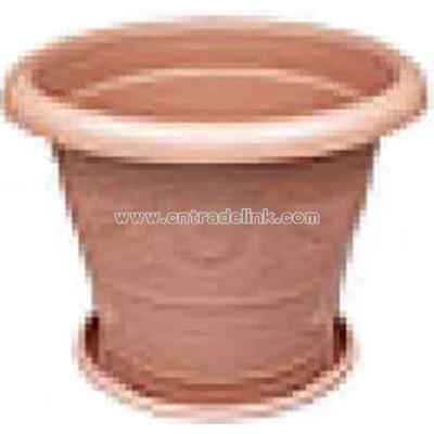 Straight plastic potting vase