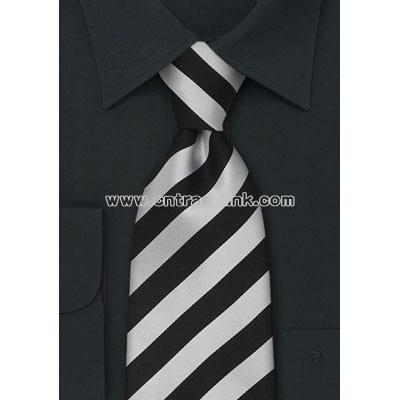 Striped Neckties Black and white striped silk tie