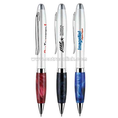 Stylish design Click action solid brass ballpoint with marble grip