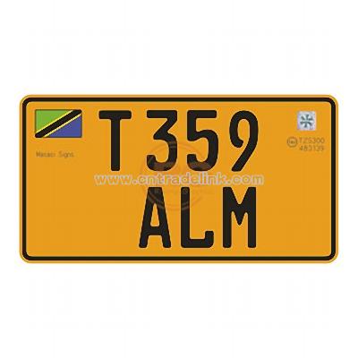 Tanzania License Plate