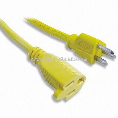 Three Pins US Plug and Cable with 15A/125V Rated Voltage