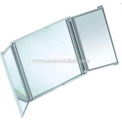 Three foldable cosmetic mirror