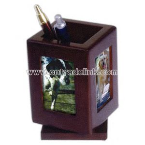 Three in one rosewood pencil holder Photo frame