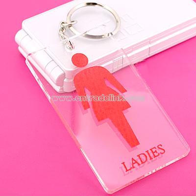 Toilet Plate as Universal Symbol Key Chain (Human Being Pattern FEMALE)
