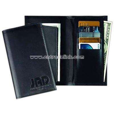 Top grain cowhide leather pocket wallet