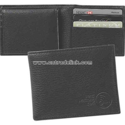 Top grain leather credit card billfold wallet