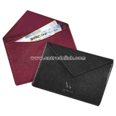 Top grain leather magnetic photo envelope