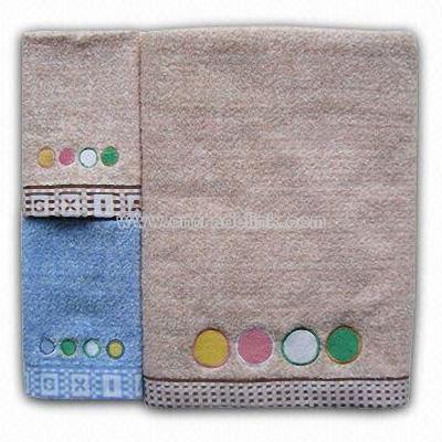 Towel Set with Embroidered Logo and Border