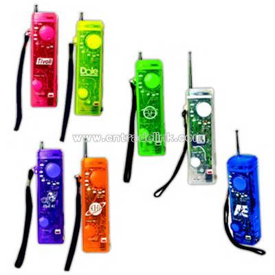 Translucent AM / FM Radio with hand strap and belt clip