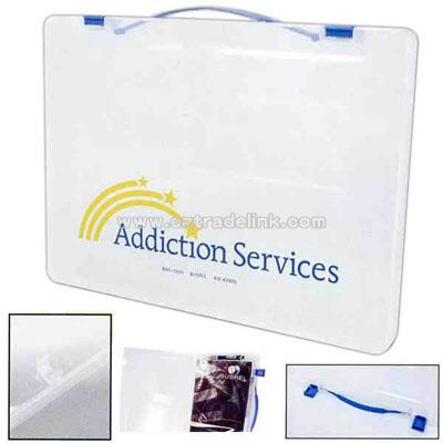 Translucent PVC document case with flexible handle and closure