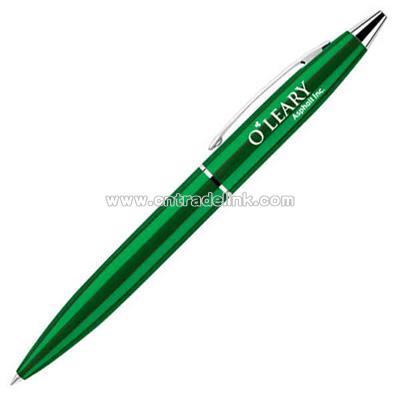 Translucent green twist action multi-functional stylus and ballpoint pen combo