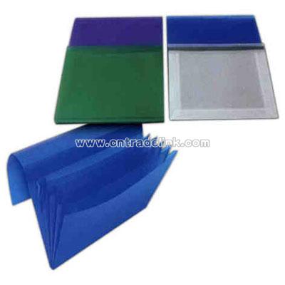 Translucent polypropylene five pocket drawer file with expanding pockets