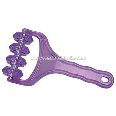 Translucent purple roller shaped massager