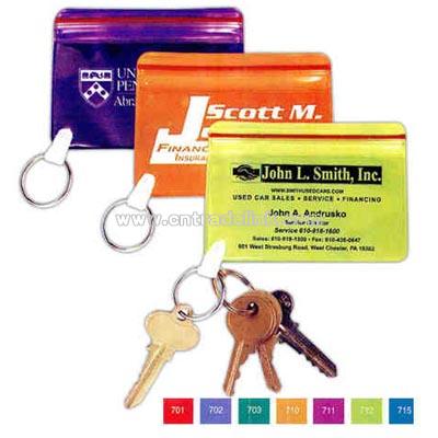 Translucent waterproof vinyl wallet with key ring
