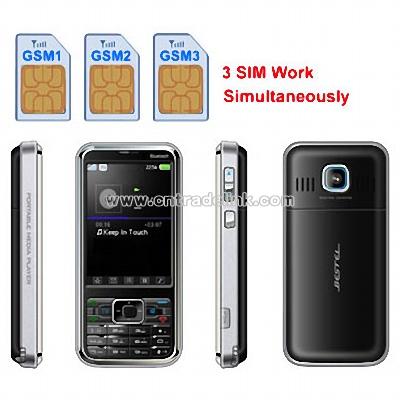 Tri SIM GSM Quad Band TV Mobile Phone