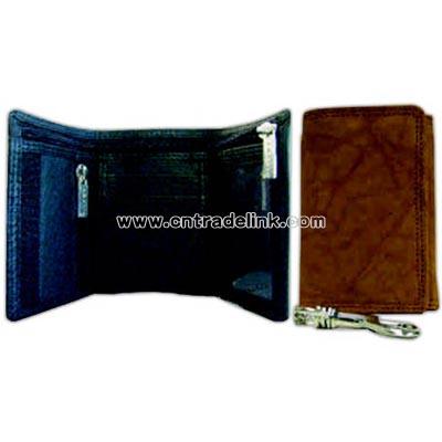 Tri fold wallet with chain