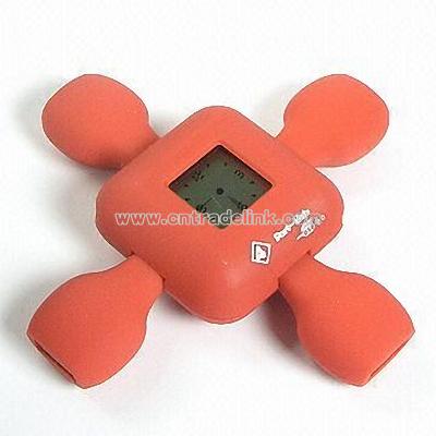 Turtle-shaped Four-port USB Hub with LCD Clock
