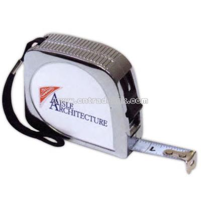 Twelve foot tape measure with metal clad case and belt clip