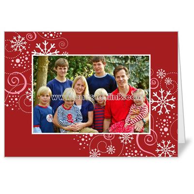 Twinkle Flakes Scarlet Holiday 5x7 folded card