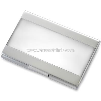 Two Tone Silver Business Card Case