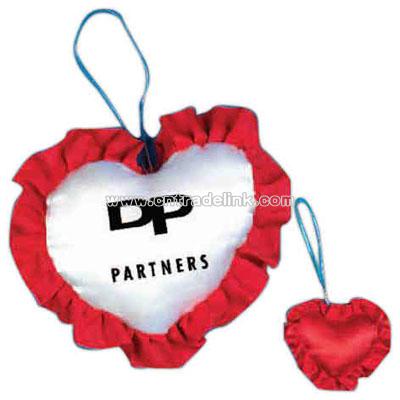 Two sided satin heart for stuffed animal