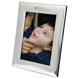 Two tone matte silver and chrome photo frame