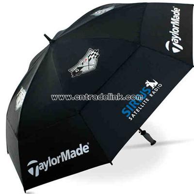 Umbrella with dual mold rubber handle