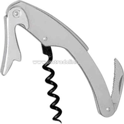 Waiter's curved stainless steel corkscrew