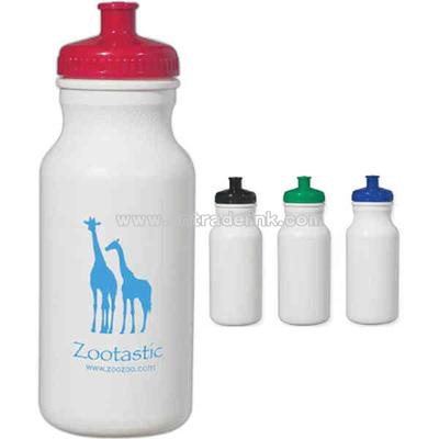 Water bottle with leak resistant push and pull lid 20 oz