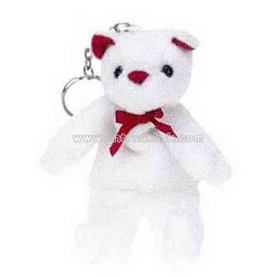 White Bear with red trim with Keychain