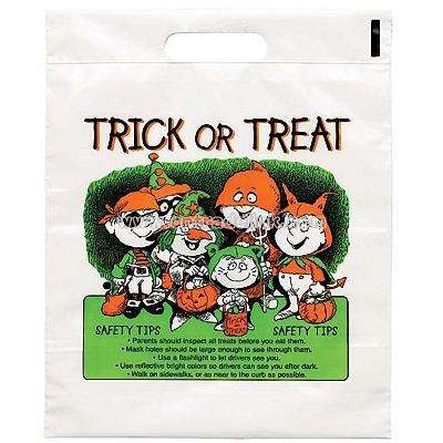 White Halloween Kids Die Cut Bags