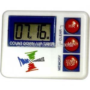 White with blue accents timer