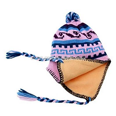Winter Jacquard Ski Beanie Hat with Ear Flaps