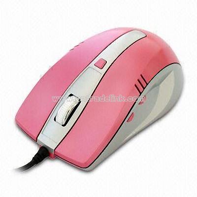 Wired Pink Optical Mouse