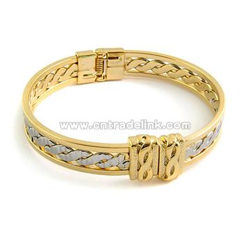Women's Bangle Bracelet 14k Yellow White Gold Jewelry